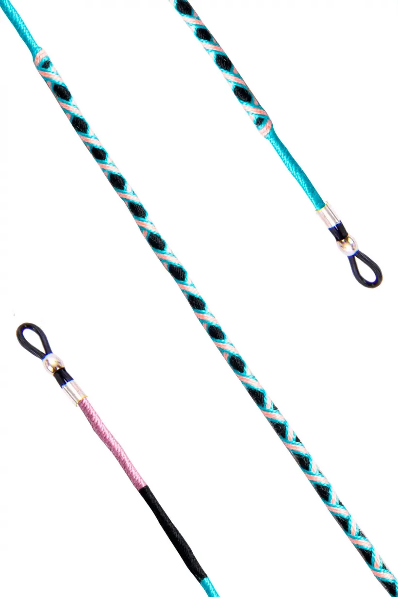 Hippi Water Flower Renkli El Örgüsü Gözlük İpi - 70 cm