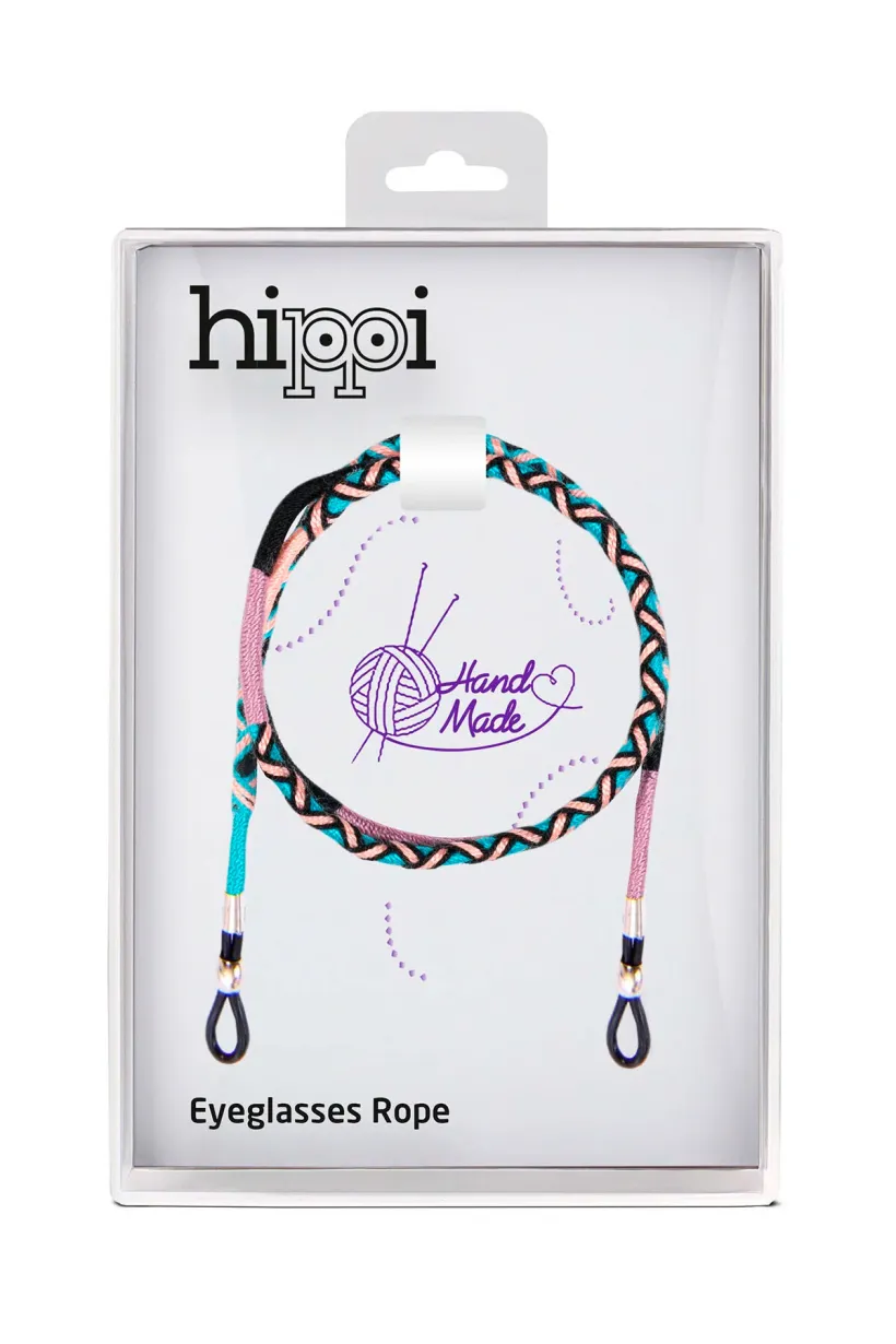 Hippi Water Flower Renkli El Örgüsü Gözlük İpi - 70 cm
