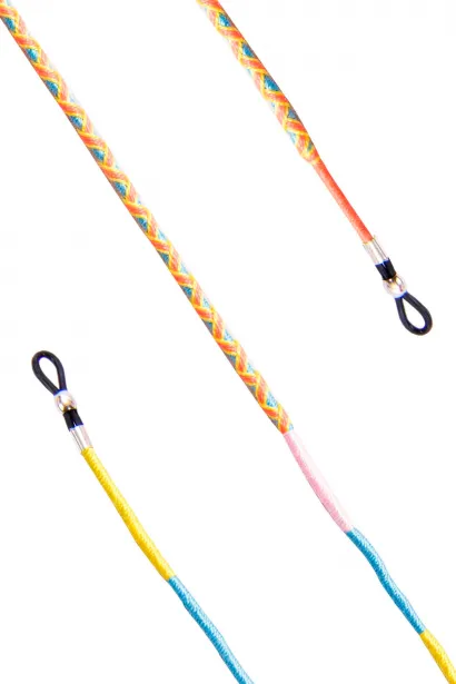 Hippi Strawberry Çok Renkli El Örgüsü Gözlük İpi - 70 cm
