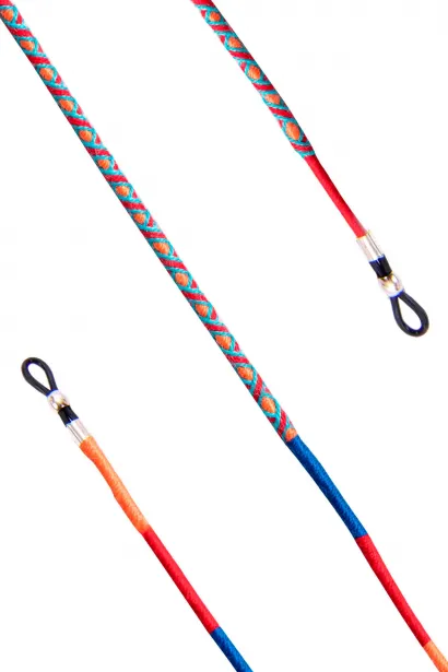 Hippi Pomegranate Renkli El Örgüsü Gözlük İpi - 70 cm