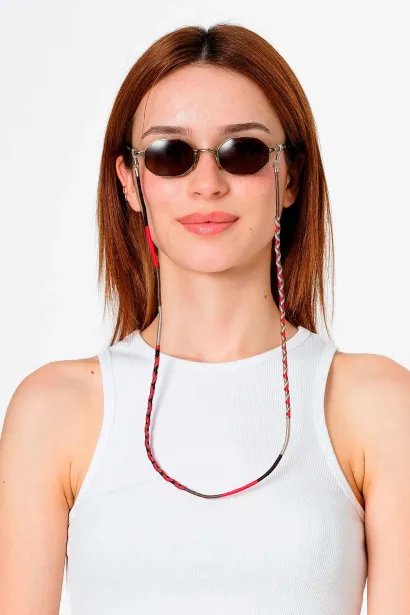 Hippi Watermelon Renkli El Örgüsü Gözlük İpi - 70 cm