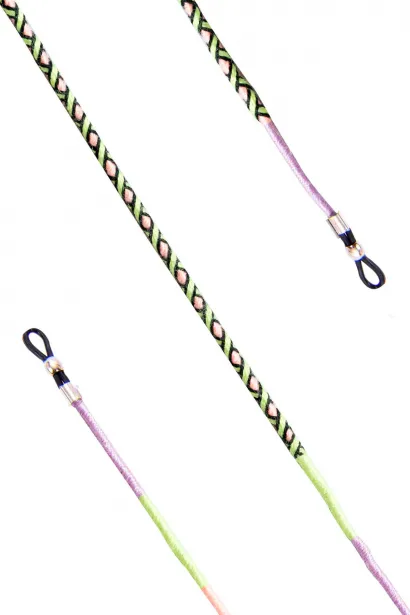 Hippi Pineapple Renkli El Örgüsü Gözlük İpi - 70 cm