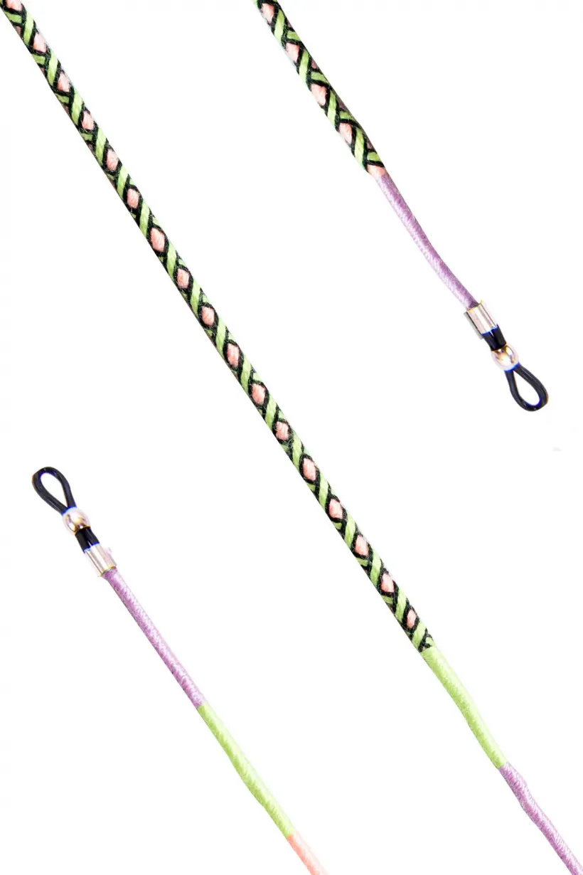 Hippi Pineapple Renkli El Örgüsü Gözlük İpi - 70 cm Hippi Pineapple Renkli El Örgüsü Gözlük İpi - 70 cm