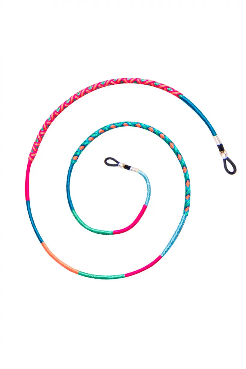 Hippi Raspberry Renkli El Örgüsü Gözlük İpi - 70 cm