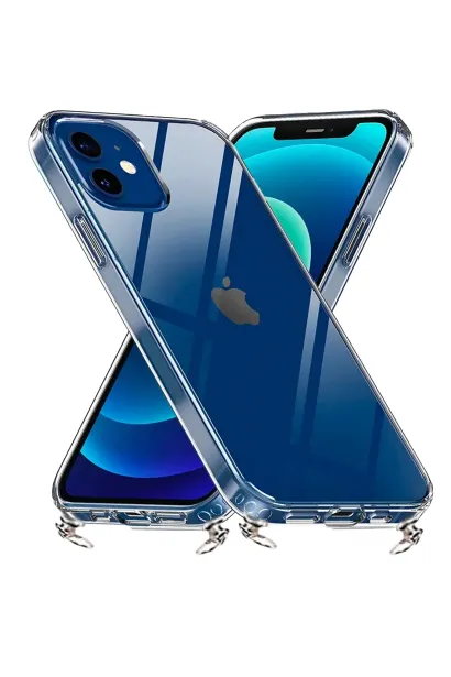 Hippi iPhone 13 Mini Uyumlu Darbe Emici Şeffaf Sert Silikon Telefon Kılıfı