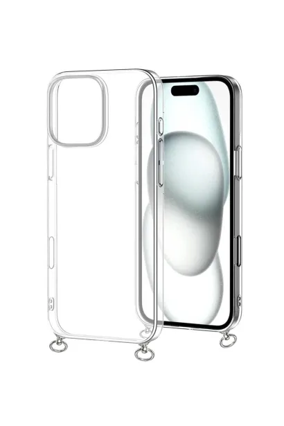 Hippi Iphone 16 Pro Uyumlu Şeffaf Askılı Telefon Kılıf