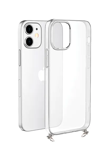 Hippi iPhone 15 Uyumlu Şeffaf Askılı Telefon Kılıfı