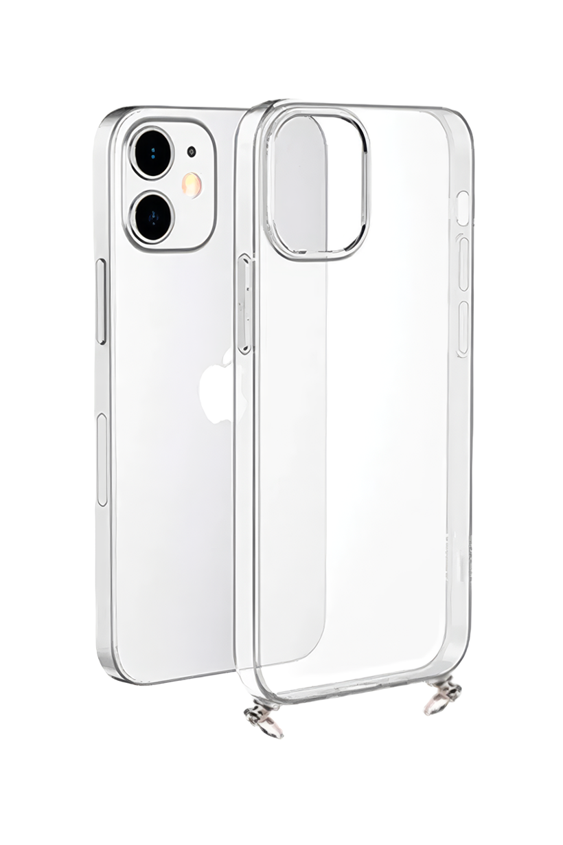 Hippi iPhone 15 Uyumlu Şeffaf Askılı Telefon Kılıfı