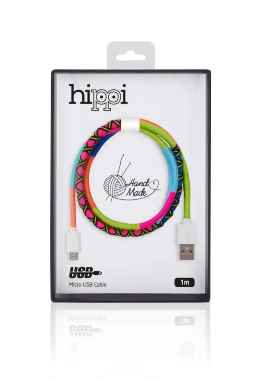 Hippi Melody Micro USB El Örgüsü Hızlı Şarj ve Data Kablosu - 1m
