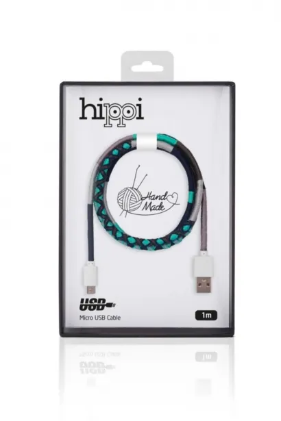 Hippi Circle Micro USB Yüksek Hızlı El Örgüsü Şarj ve Data Kablosu - 1m