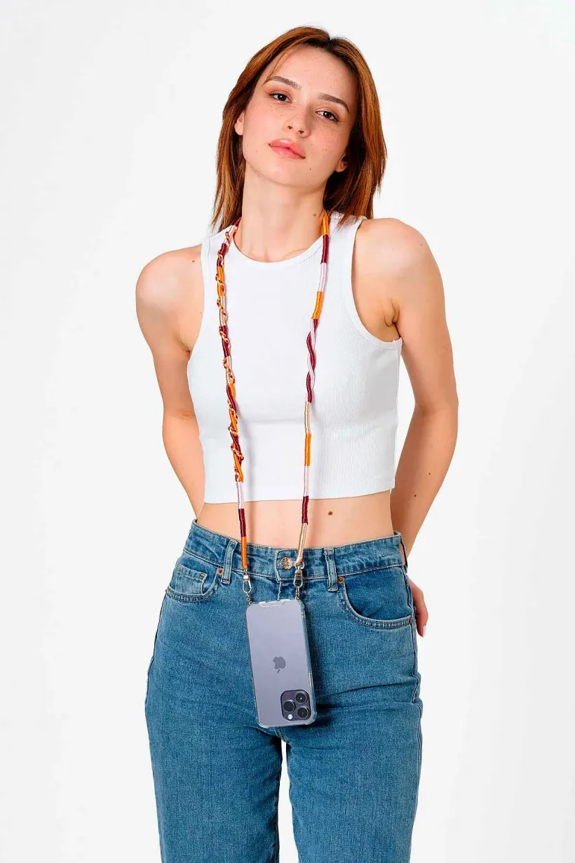 Hippi Tulip Rengarenk El Örgüsü Telefon Ve Çanta Askısı - 110 Cm Hippi Tulip Rengarenk El Örgüsü Telefon Ve Çanta Askısı - 110 Cm