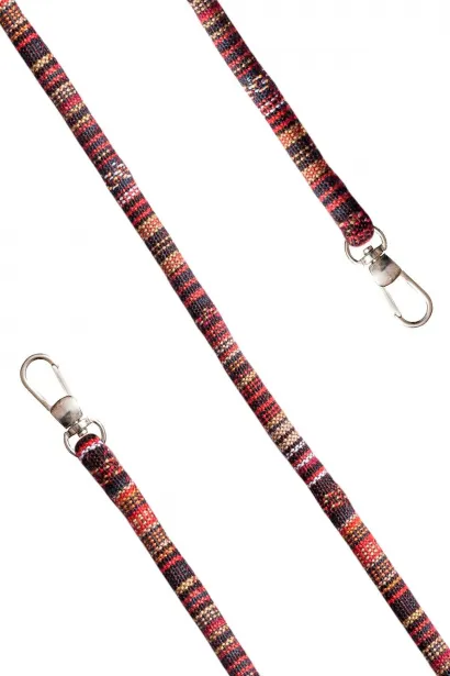 Hippi Alder Renkli İpli Boyun Askılı Kumaş Telefon Askısı - 110 cm