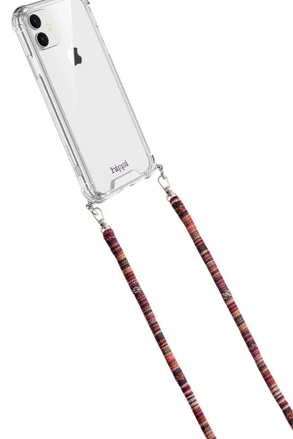Hippi Alder Renkli İpli Boyun Askılı Kumaş Telefon Askısı - 110 cm