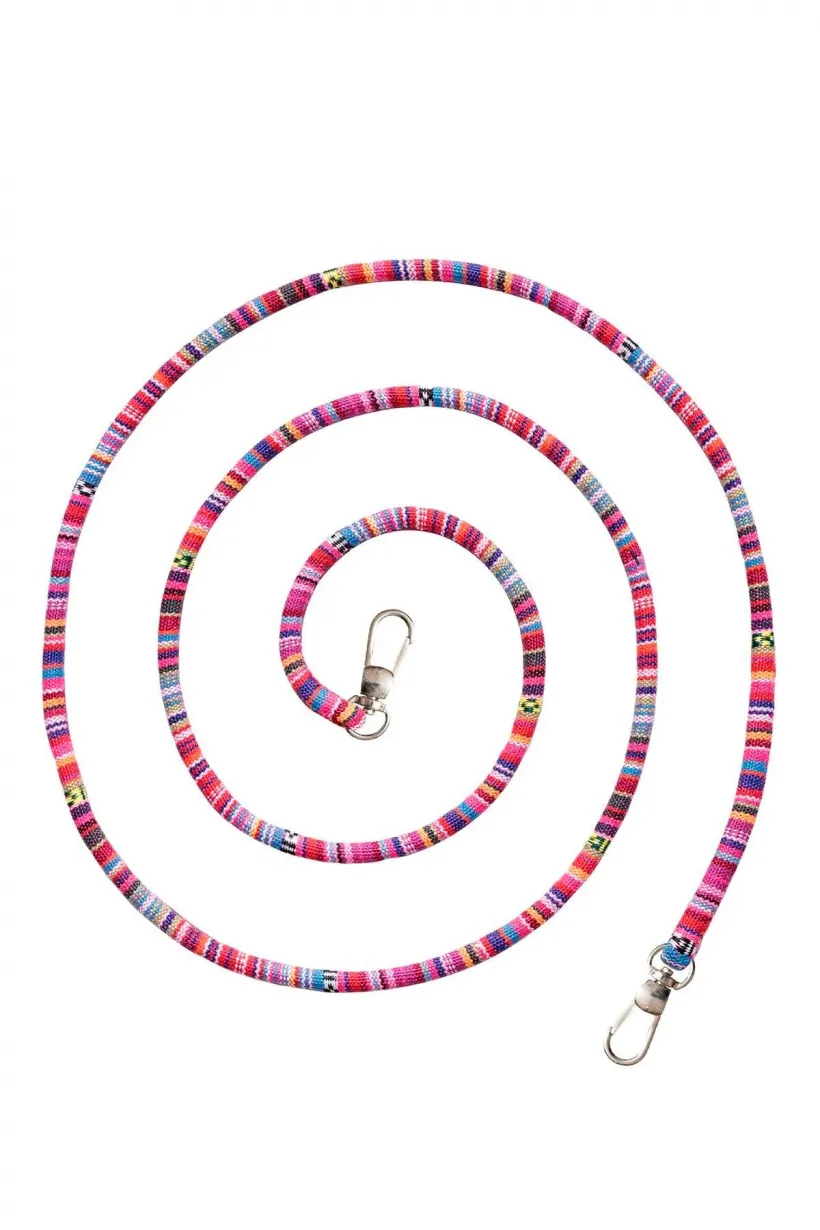 Hippi Lotus Renkli İpli Boyun Askılı Kumaş Telefon Askısı - 110 cm