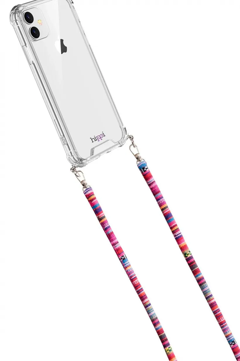 Hippi Lotus Renkli İpli Boyun Askılı Kumaş Telefon Askısı - 110 cm