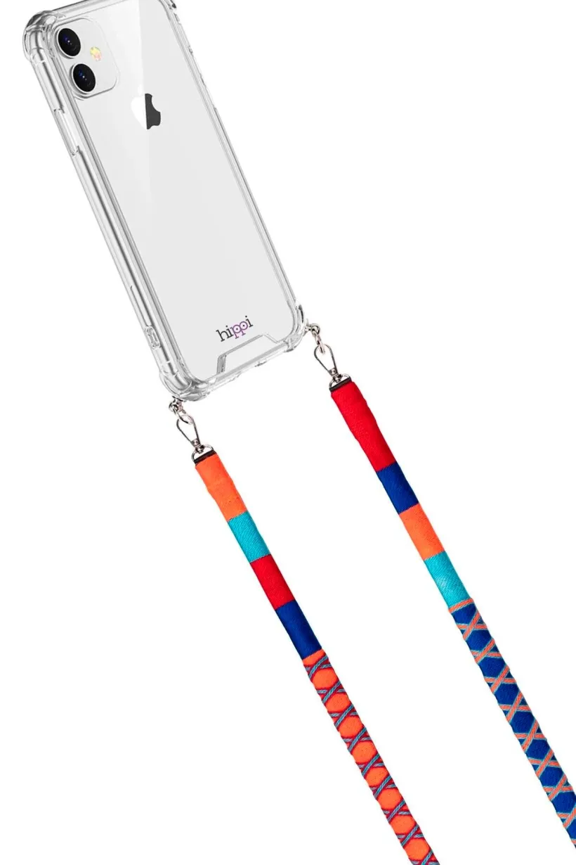 Hippi Pomegranate Renkli Örgü Deri Yassı Telefon ve Çanta Askısı - 110 cm Hippi Pomegranate Renkli Örgü Deri Yassı Telefon ve Çanta Askısı - 110 cm