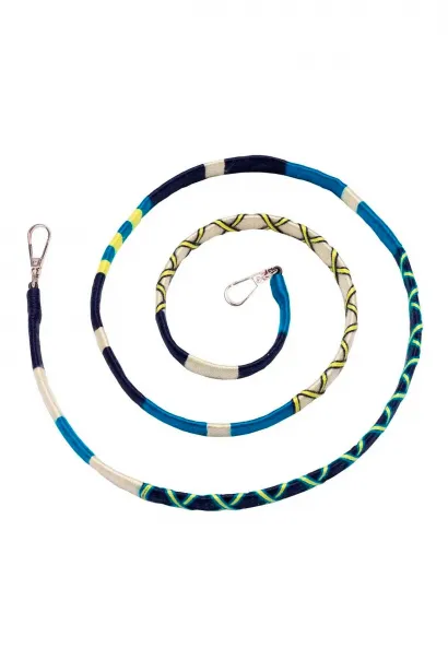 Hippi Lemon Renkli Örgü Deri Yassı Telefon ve Çanta Askısı - 110 cm