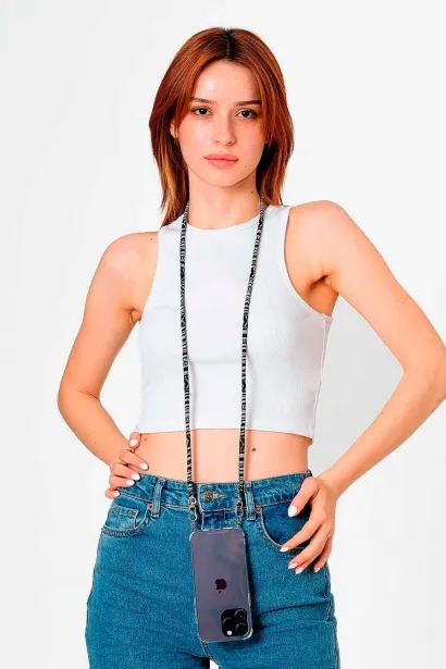 Hippi Eagle Renkli İpli Boyun Askılı Kumaş Telefon Askısı - 110 cm