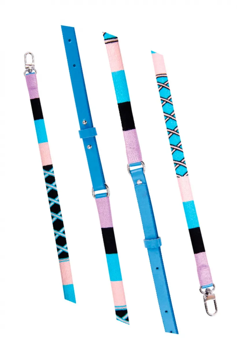 Hippi Waterflower El Örgüsü Yassı Deri Ayarlanabilir Telefon ve Çanta Askısı