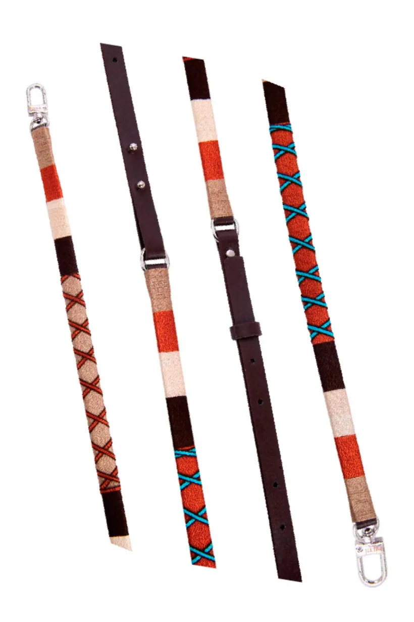 Hippi Cinnamon El Örgüsü Yassı Deri Ayarlanabilir Telefon ve Çanta Askısı