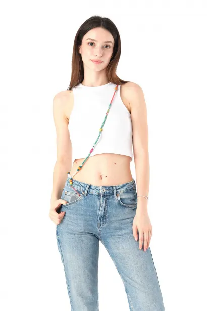 Hippi Boncuk 2 Renkli Boncuk Askılı Telefon Askısı - 125 cm