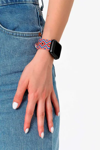 Hippi Anatolia Siyah Örgü Apple Watch Kordonu – 42-44-45-49 mm