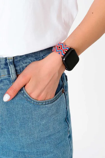 Hippi Anatolia Gümüş Örgü Apple Watch Kordonu - 38-40-41 mm