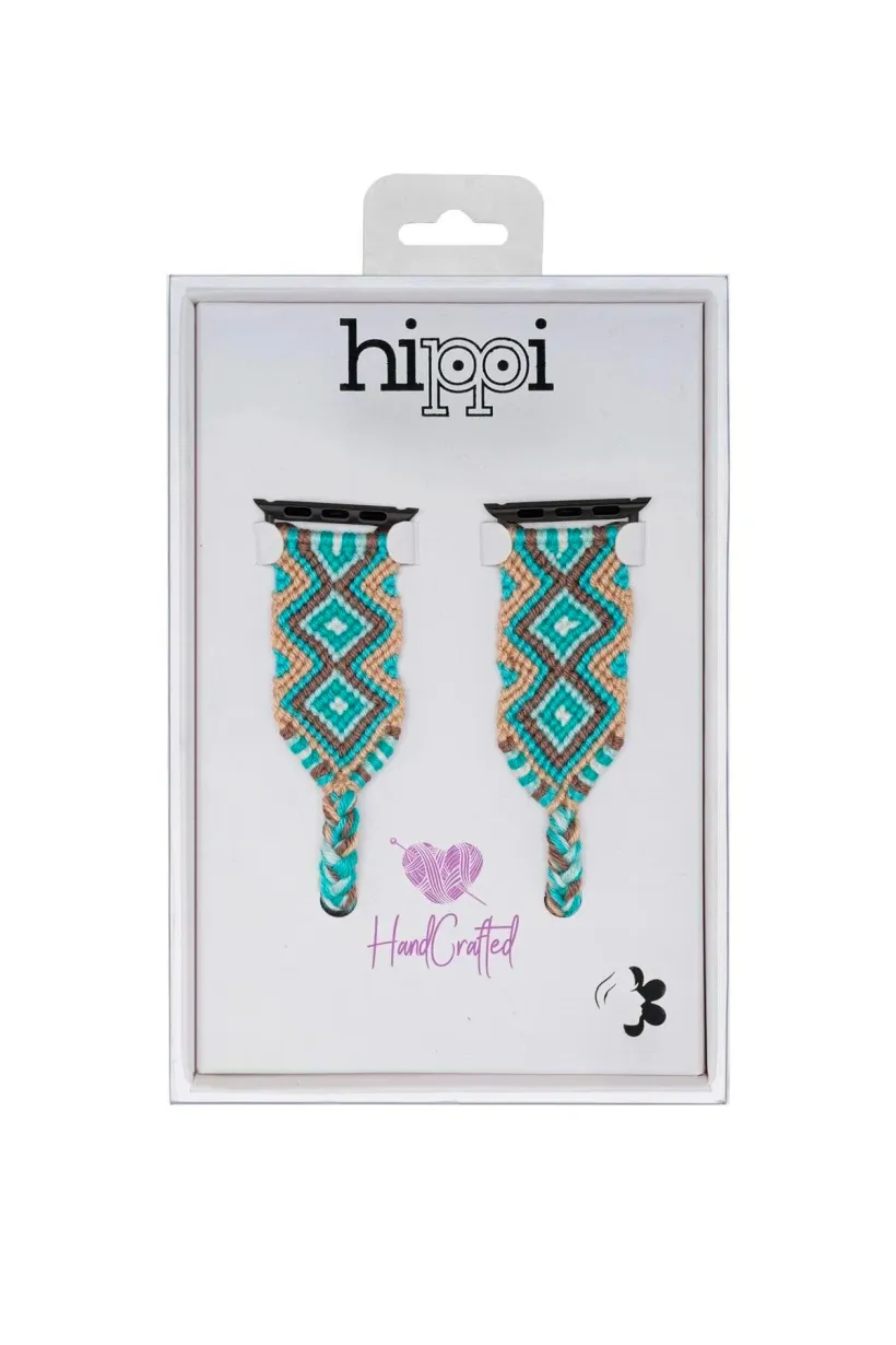 Hippi Charm Siyah Örgü Apple Watch Kordonu – 38-40-41 mm