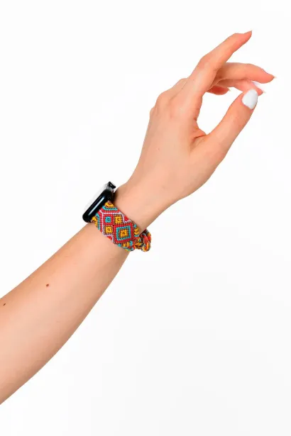Hippi Etnich Gümüş Örgü Apple Watch Kordonu – 38-40-41 mm