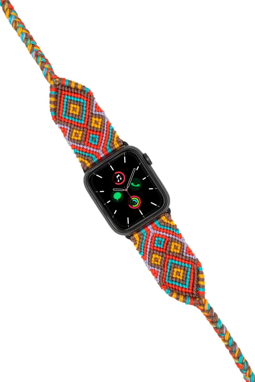 Hippi Etnich Gümüş Örgü Apple Watch Kordonu – 38-40-41 mm
