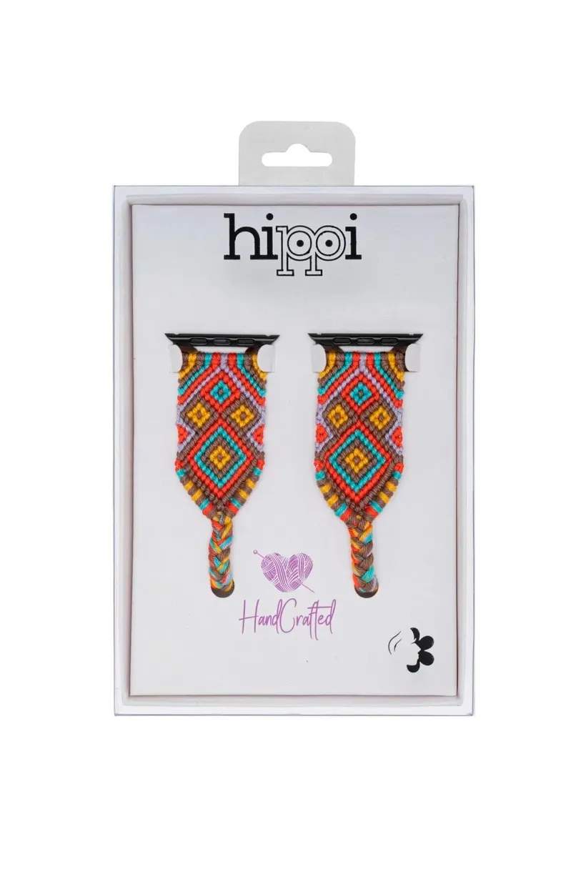 Hippi Etnich Siyah Örgü Apple Watch Kordonu – 38-40-41 mm