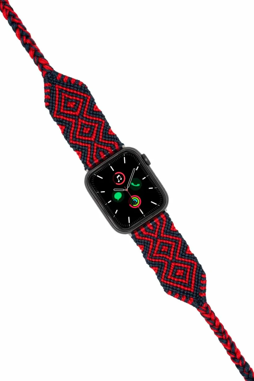 Hippi Natural Siyah Örgü Apple Watch Kordonu – 38-40-41 mm