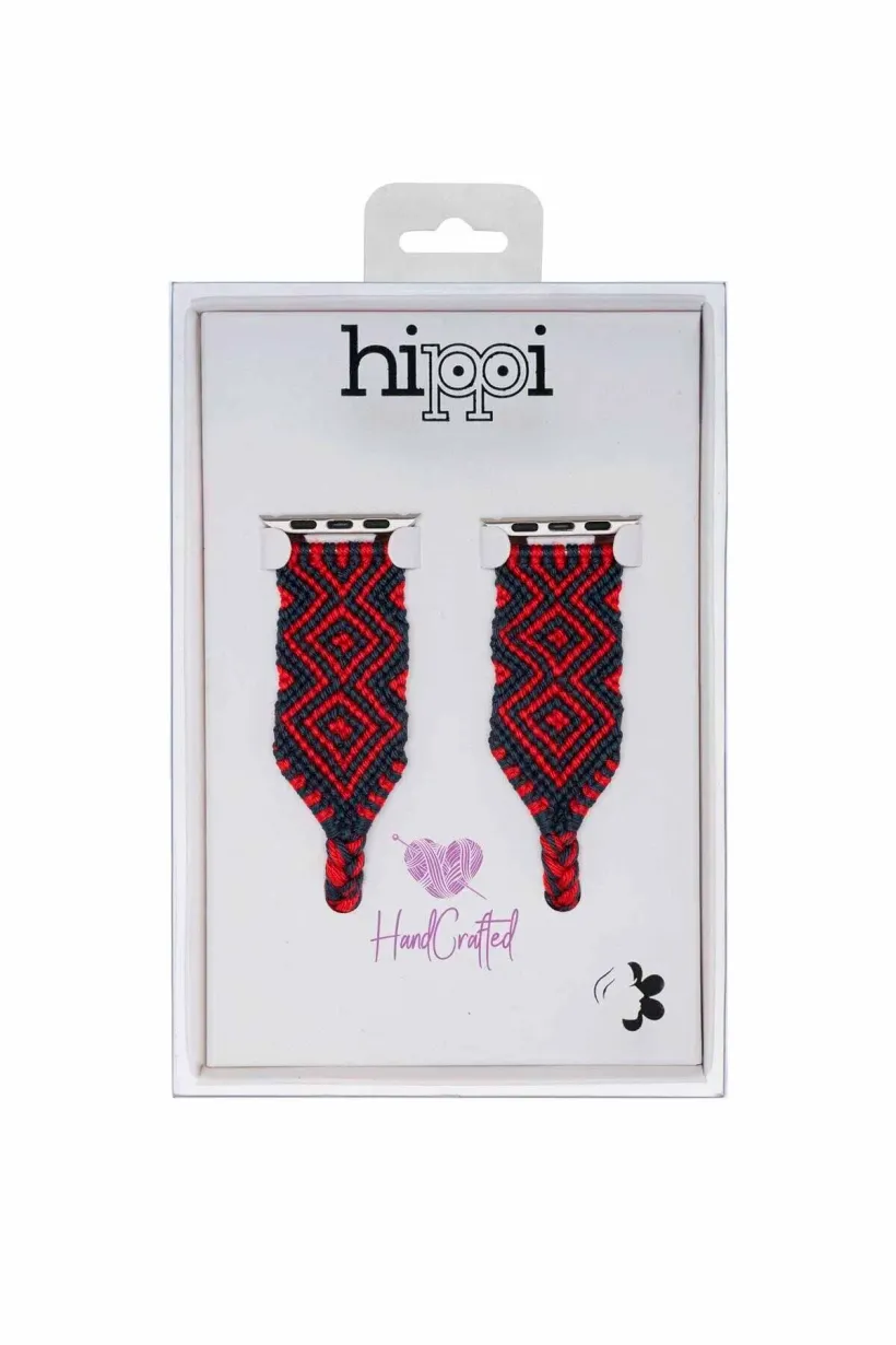 Hippi Natural Siyah Örgü Apple Watch Kordonu – 38-40-41 mm